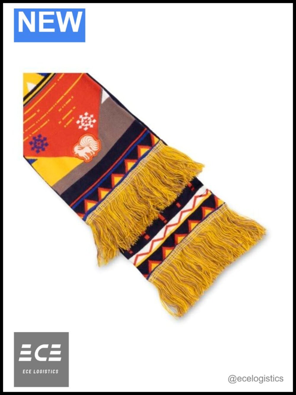 Reversible Festive Knit Scarf Soft Cozy Winter Abstract Snowflake Fringe
